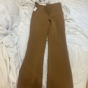 aritzia babaton galina mid rise flare beige/brown pant